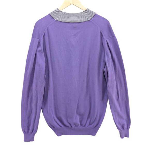 Altea 1/4 Zip Sweater Mens Purple Long Sleeve Pullover Made in Italy Size L - Picture 2 of 9
